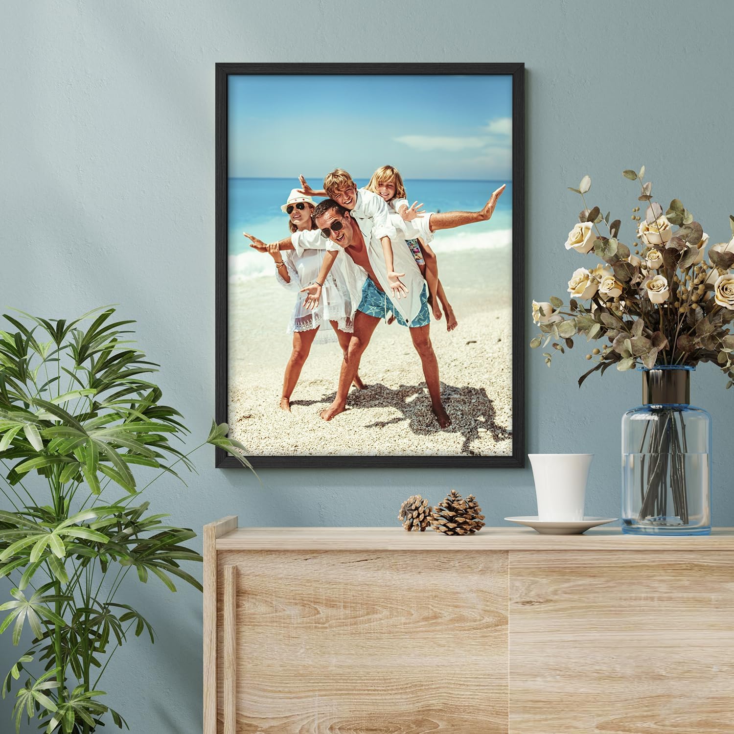 Wall26 Custom Framed Poster - Stylish Canvas Wall Art for Living Room or Bedroom | 8"x10" Black
