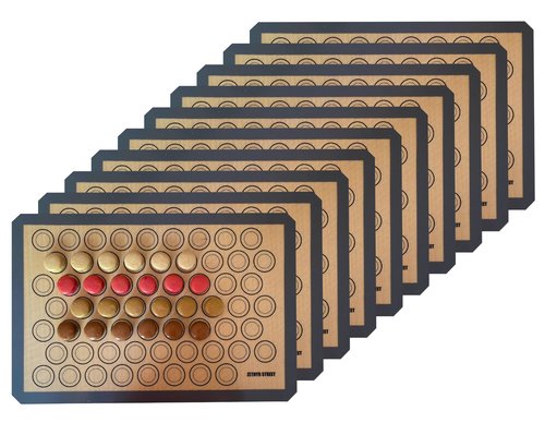 Macaron Silicone Baking Mats - Set of 10 - Full Size - 16.5 x 24, Non-Stick Macaron Mat for Perfect Baking - Dishwasher & Oven Safe, Ideal for Macarons, Cookies, Bread, and More