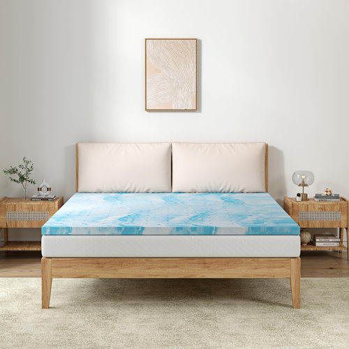 EGOHOME 3 Inch Twin Size Memory Foam Mattress Topper, Gel Infused Memory Foam Bed Topper, Cooling Mattress Pad, CertiPUR-US Certified, 75×38"