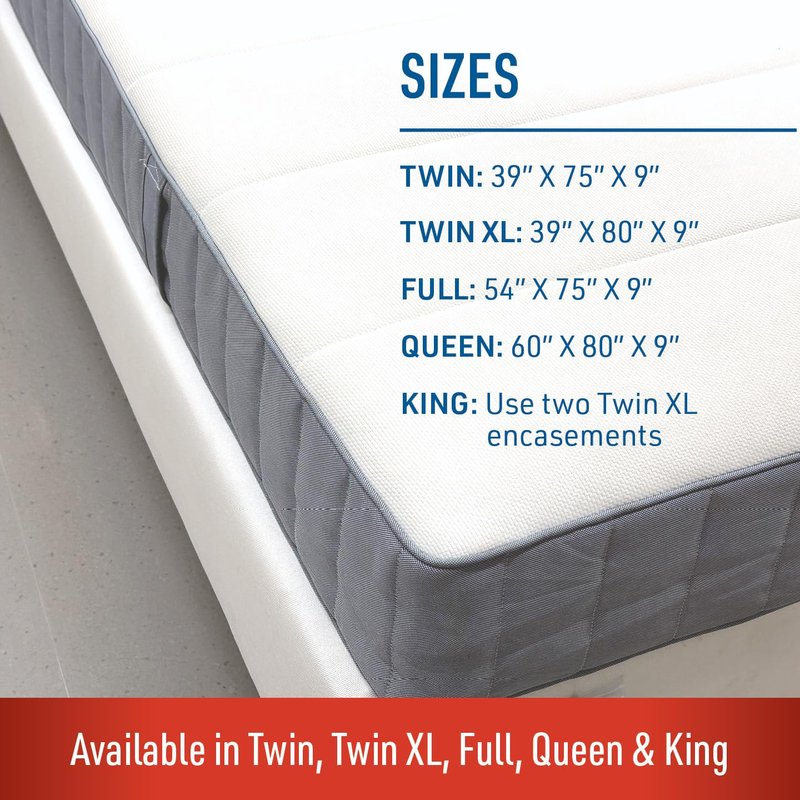 Lock-Up Queen Box Spring Encasement – Durable Waterproof Mattress Protector – Bed Bug & Dust Mite Barrier – Easy to Install and Machine Washable