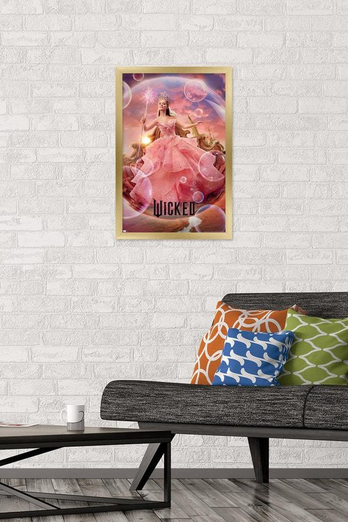 Wicked - Glinda One Sheet Wall Poster, 22.4L" x 14.7W", Gold Framed Version