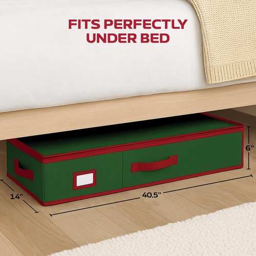 Christmas Wrapping Paper Organizer - Fits Up to 24 Rolls | Storage Bag with Straps & Pockets in Green