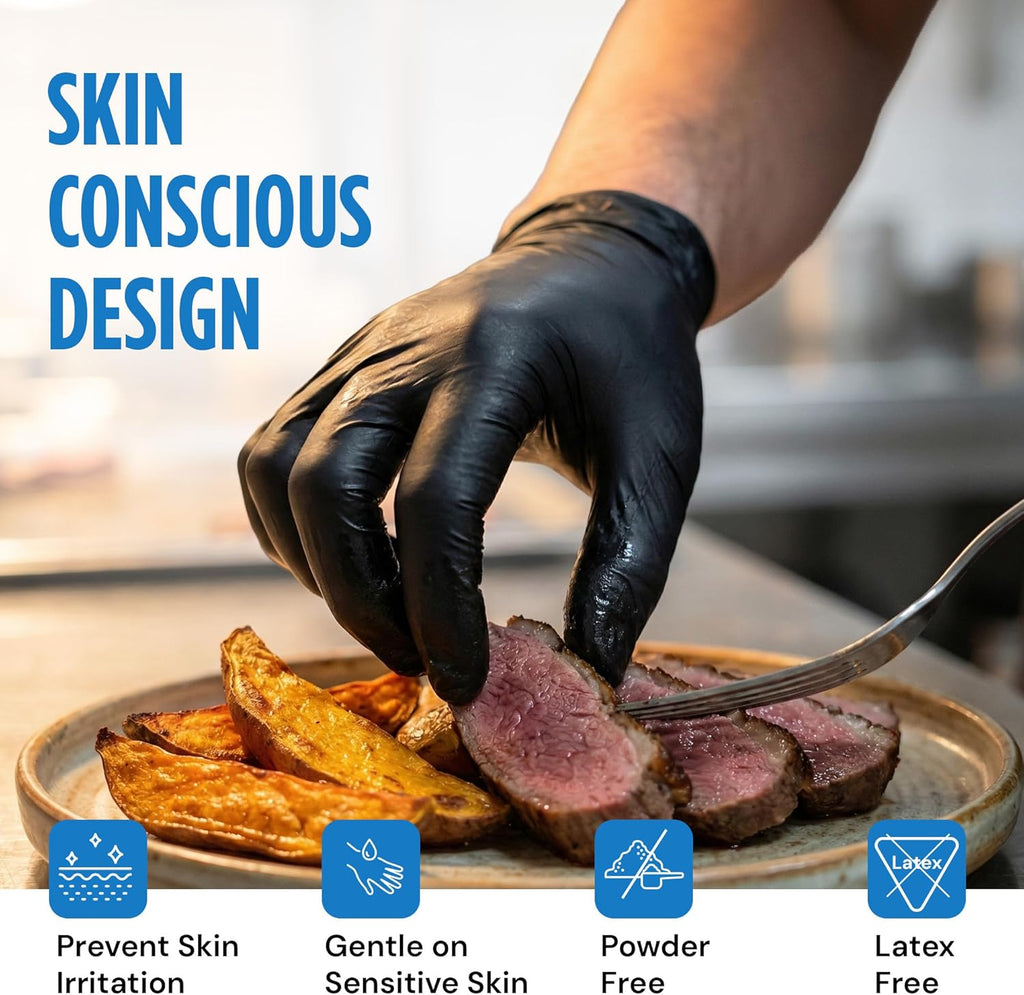 Skiennix Nitrile Exam Gloves - Latex-Free, Powder-Free, Non-Sterile | Ideal for Medical & Kitchen Use