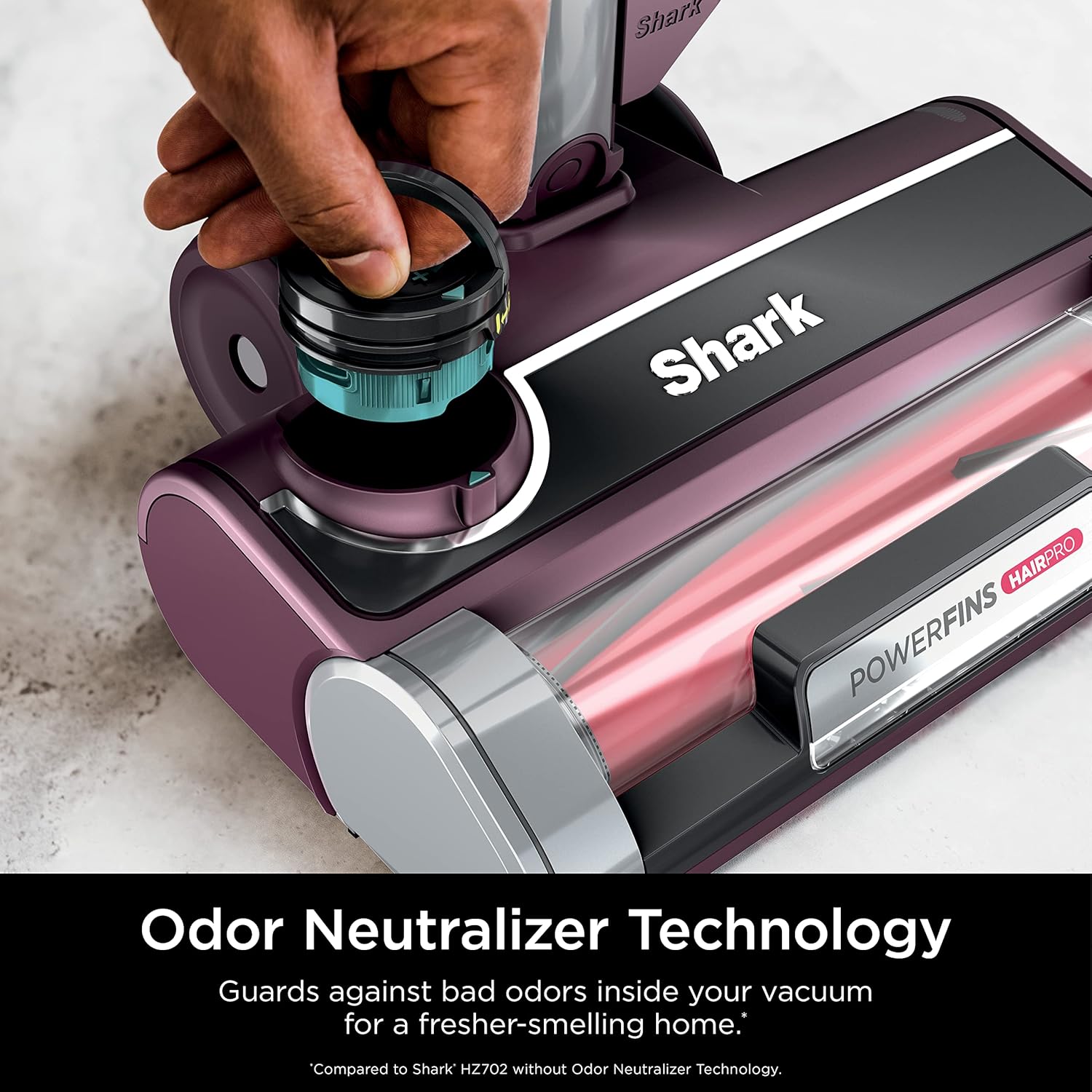 Shark HZ702 Ultralight PetPro Corded Stick Vacuum - PowerFins & Odor Neutralizer Technology | Wine Purple