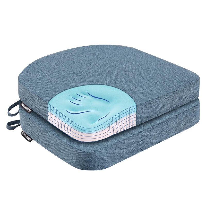 Nordjager Chair Pads for Dining Chairs, Chair Cushions 2 Piece, 17"x 16"x 2.5" Memory Foam Seat Cushions with Ties and Removable Cover