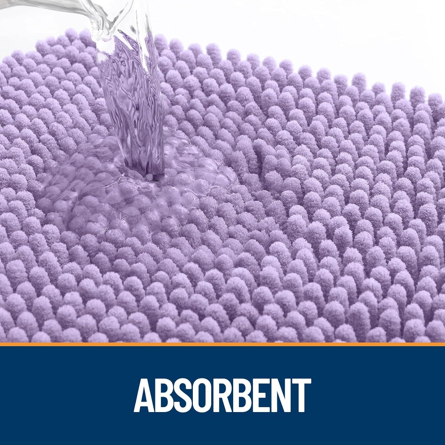 OLANLY Dog Door Mat - Absorbent Non-Slip Washable Chenille Mat for Muddy Paws | 44x24, Lavender