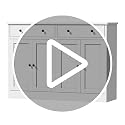 49-Inch White Buffet Cabinet with 4 Doors and Adjustable Shelves