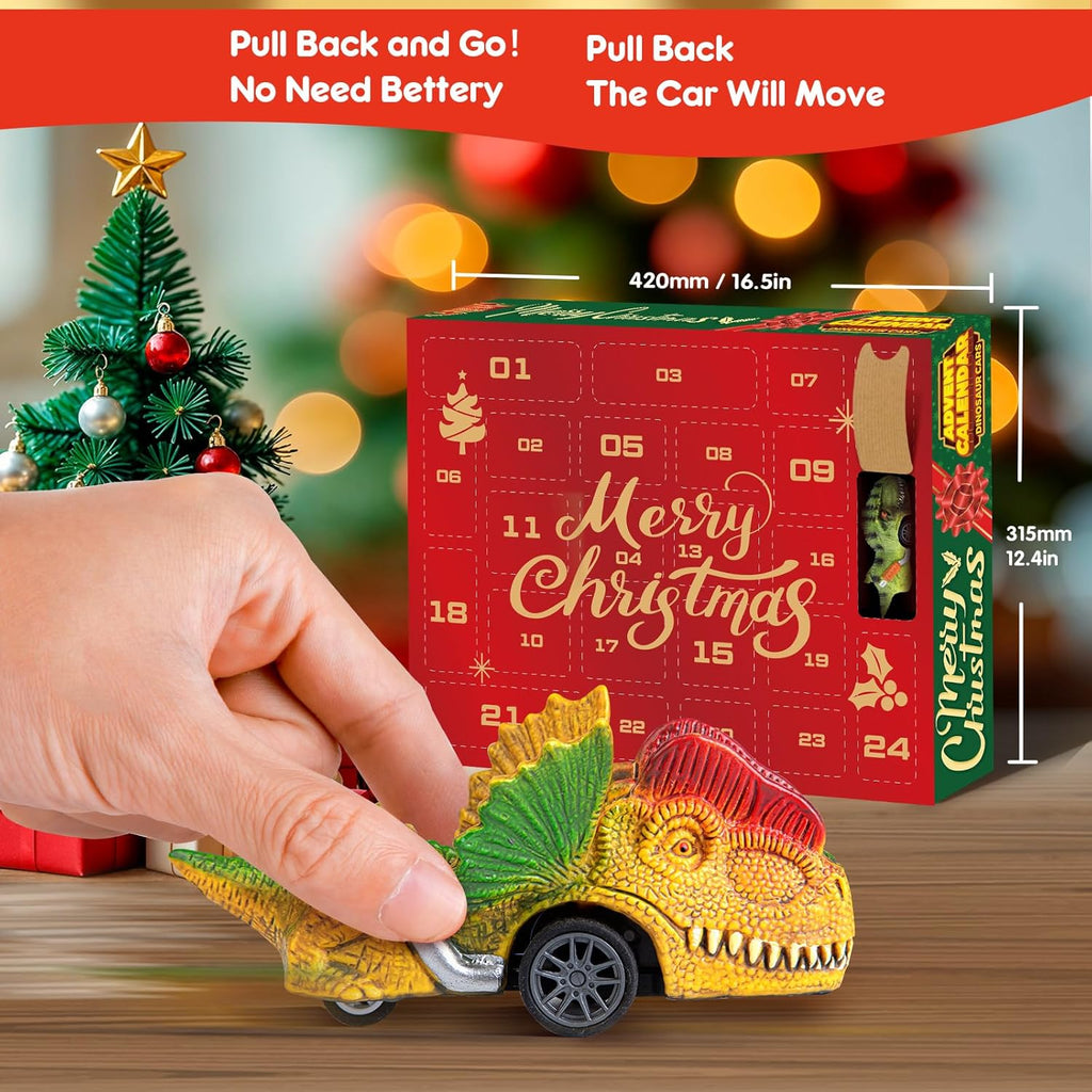 Skiennix Dinosaur Cars Advent Calendar - 24 Days of Monster Truck Fun | Perfect Christmas Gift for Kids