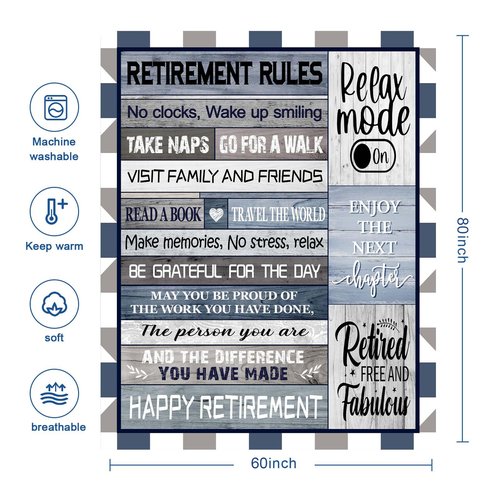 Kesidilo Retirement Gifts for Men2025, Happy Retirement Gift Blanket 60"x80", Funny Retirement Gifts for Men, Best Retired Gifts for Coworker, Cool Retirement Decorations Men