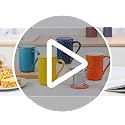 Yachi Blue 19oz Ceramic Coffee Mug with Infuser & Lid – Microwave & Dishwasher Safe Tea Cup