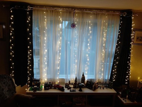 Honche 300 LED Fairy Curtain String Lights - 10x10ft Remote Control Window Lights for Bedroom & Wedding Decor | Warm White