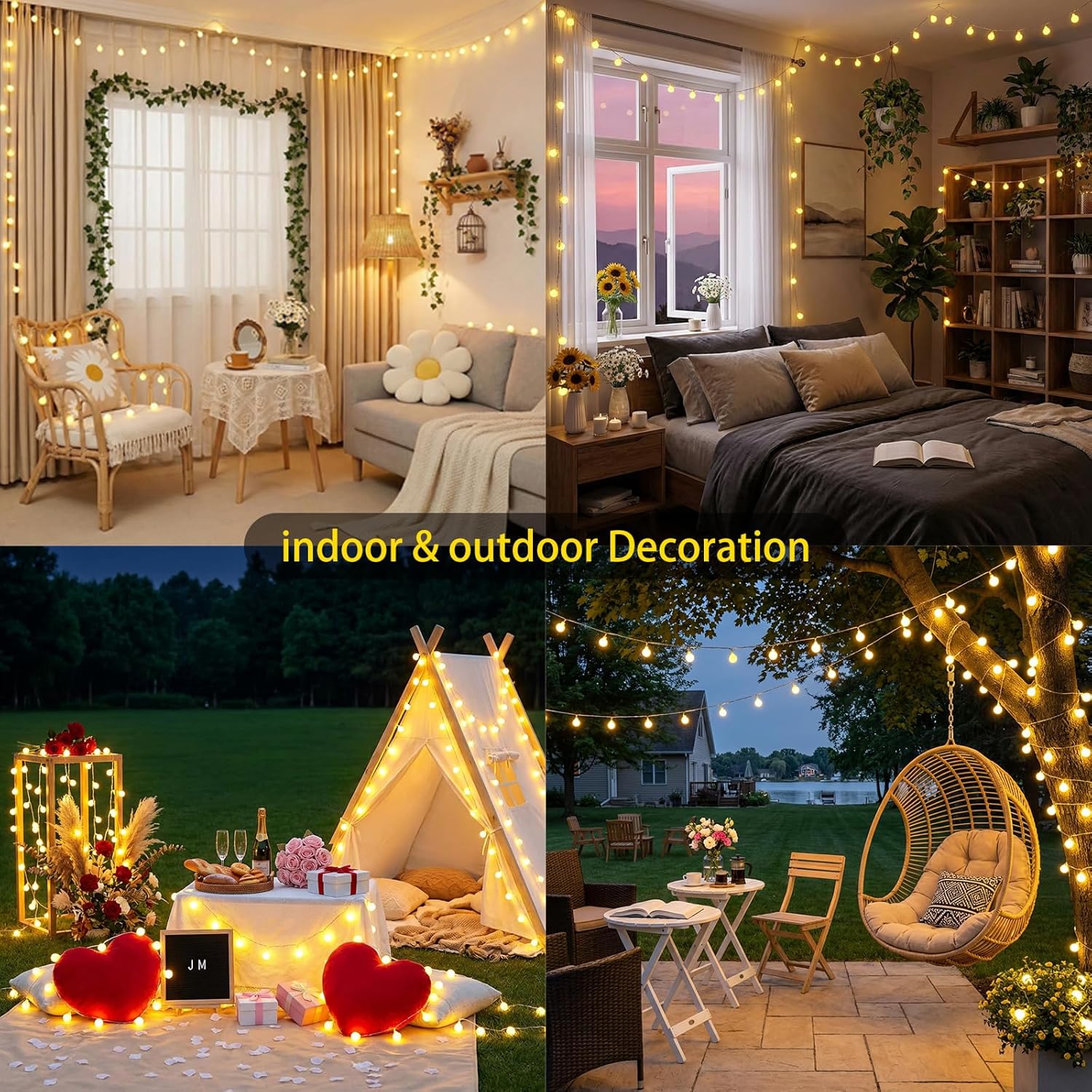 Regine Switzerland 100 LED Shatterproof Globe String Lights - 33ft Warm White Fairy Lights with Remote Timer & Dimmer | Waterproof Indoor/Outdoor Decor for Christmas & Parties