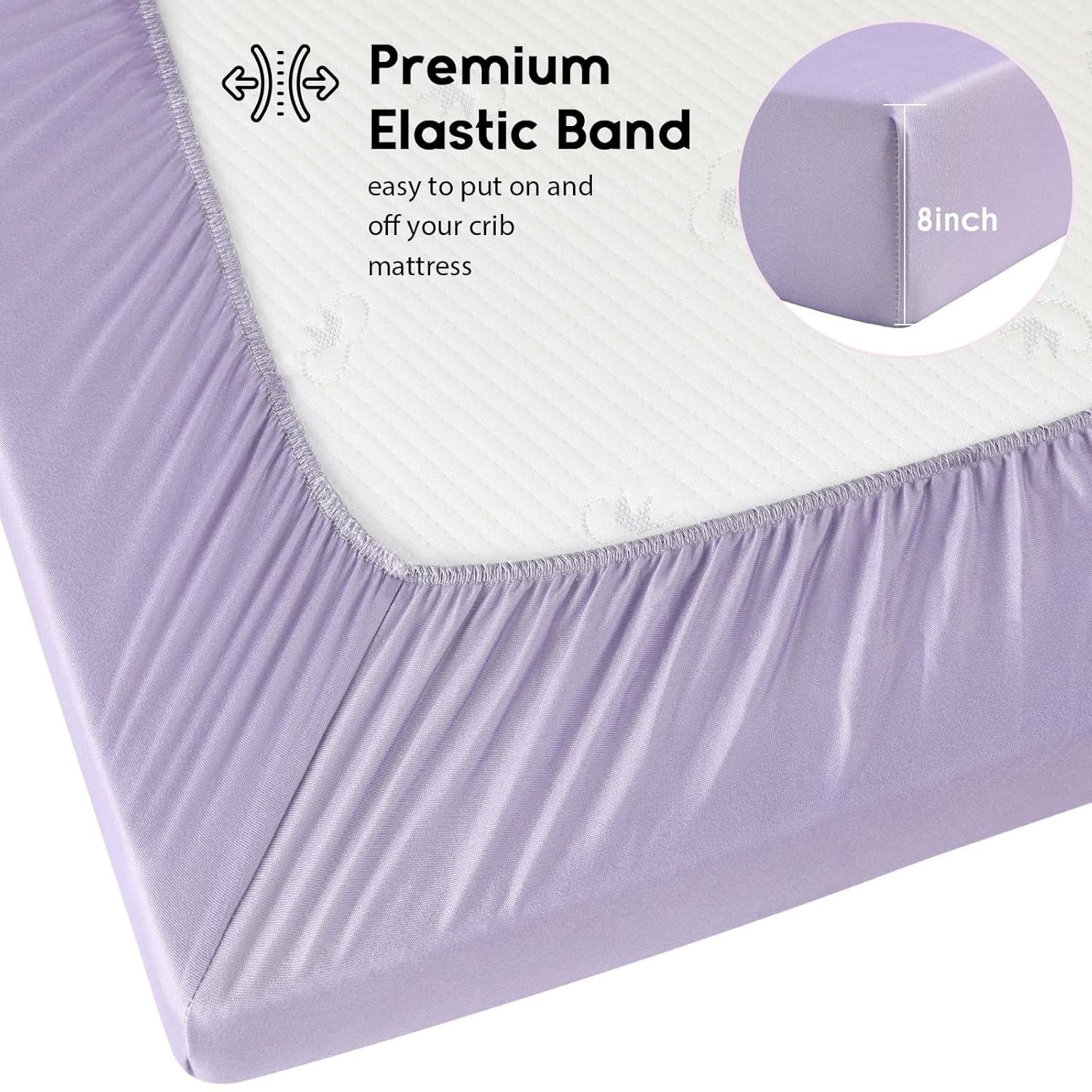 Yoofoss Fitted Baby Crib Sheets - Super Soft Microfiber 2-Pack for Standard Crib & Toddler Mattress | Purple & Unicorn Design 28x52x8in