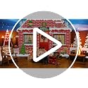 Large Christmas Santa Door Decorations Set - Red Brick Workshop Banner for Holiday Festivities