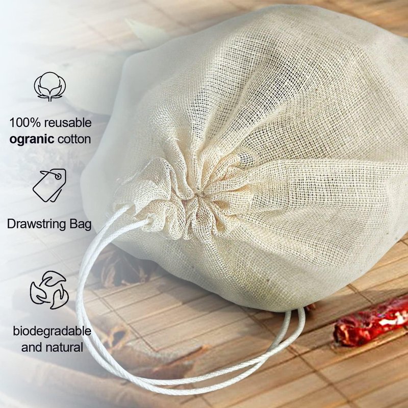 MyLifeUNIT Soup Bags, Cotton Mesh Bag for Cooking, Large Size 18" x 24", Set of 4