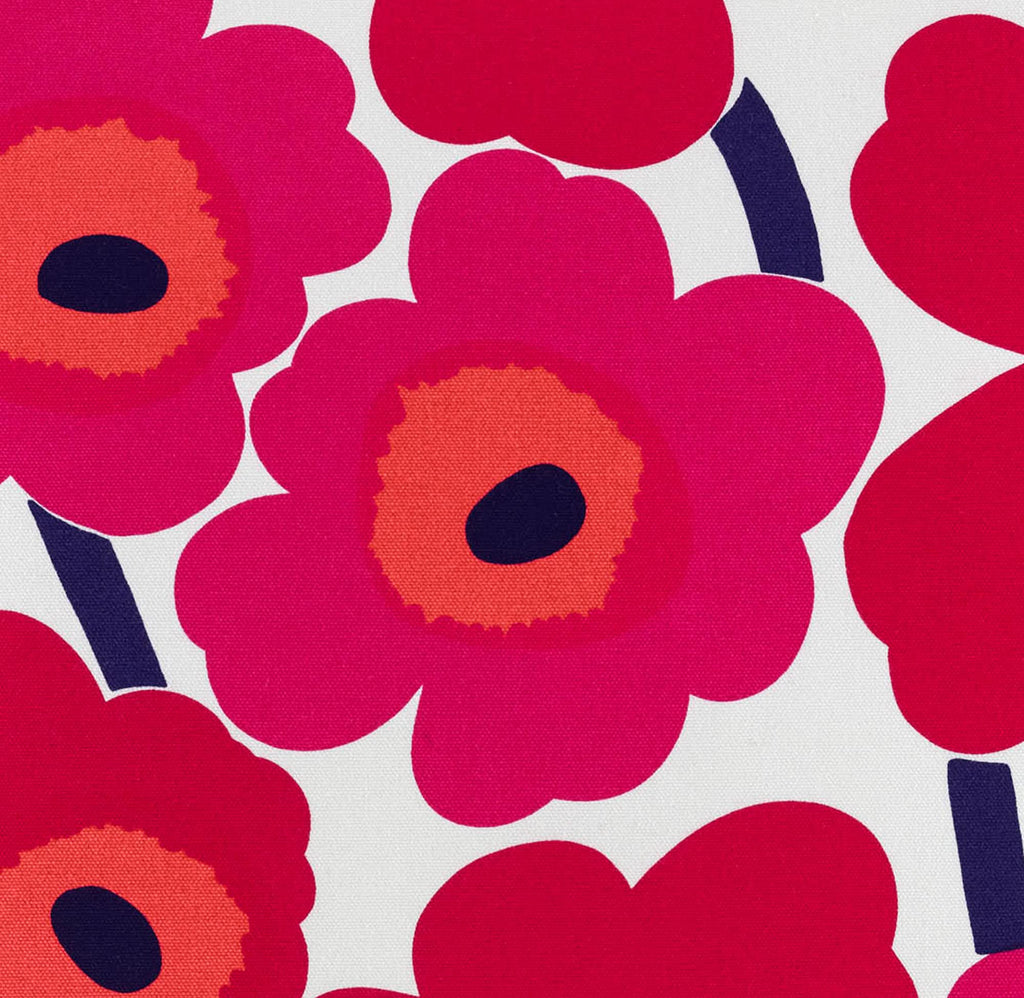 Marimekko - Throw Pillow, Cotton Bedding with Zipper Closure, Stylish Modern Home Decor (Pieni Unikko Red, 26" x 26")