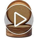 Stackable Acacia Wood & Cork Coasters - 4.25 Inch Set of 4