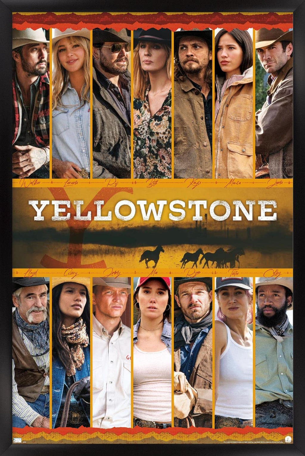 Trends International Yellowstone - Group Wall Poster, 22.375" x 34", Black Framed Version