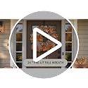24-Inch Lighted Fall Pumpkin Wreath for Front Door with Storage Bag