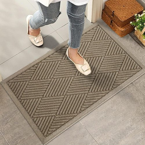 HIYARD Sturdy Front Door Mat - Absorbent, Non-Slip, Stain Resistant | 30" x 17", Beige
