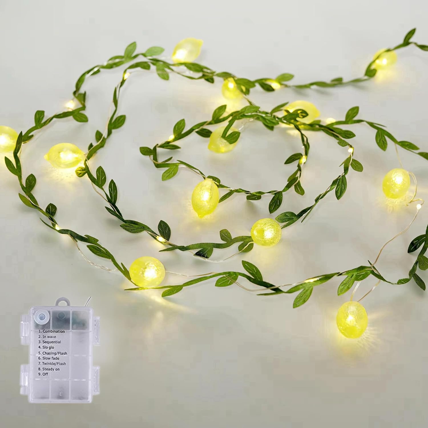 Skiennix Lemon String Lights - 10FT Battery Operated Fairy Lights with 30 LEDs | Waterproof Decor for Bedroom, Garden, Party, Wedding