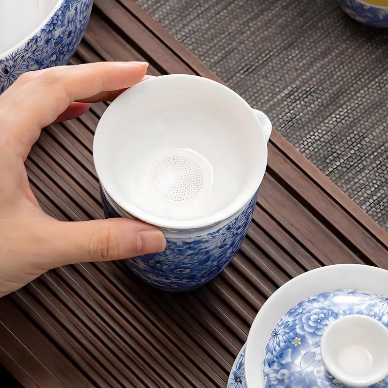 ICHAG Chinese Tea Set, Gongfu Tea Sets for Adults, Asian Gaiwan Teaset, 14-Piece Yangzhi Jade (羊脂玉茶具) with Suspended Gaiwan & Tea Pet, Portable Travel Teaset for Home, Outdoor, Office Gifts