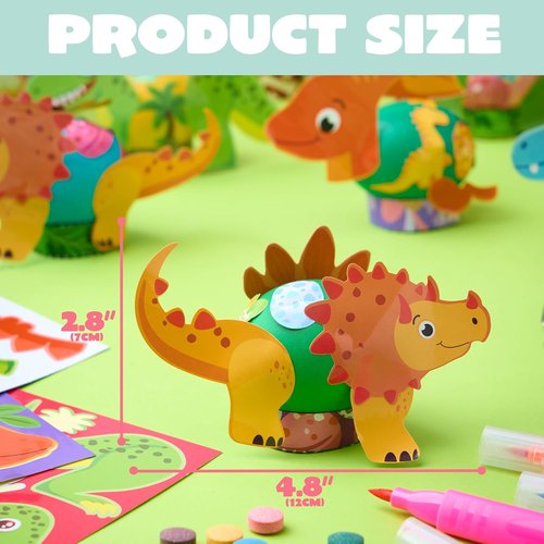 JOYIN Dinosaur Easter Egg Dye Kit - 37 PCS Coloring Set with Dye Tablets & Stickers for Creative Egg Hunts