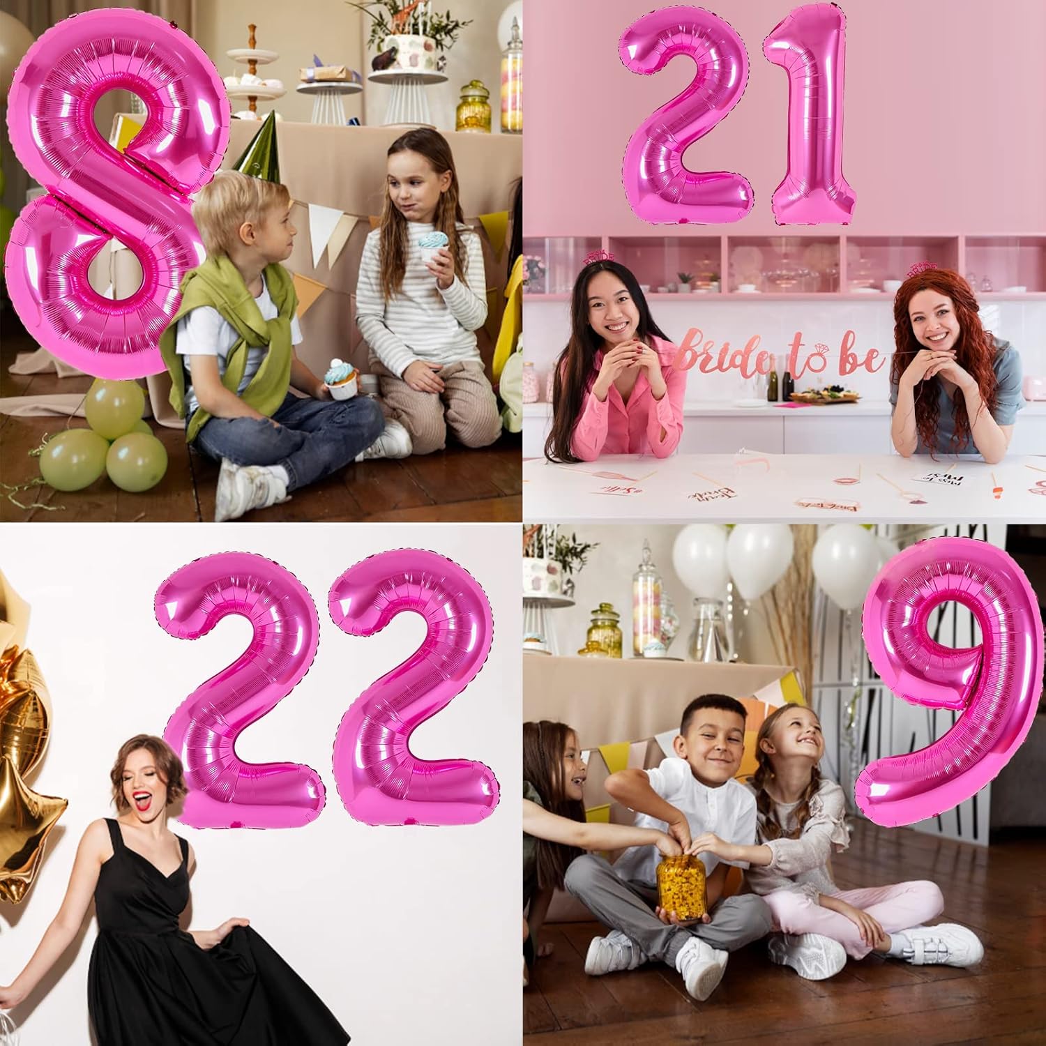 Regine Switzerland 40-Inch Pink Number 13 Balloons - Perfect for Kids' Birthday & Anniversary Celebrations