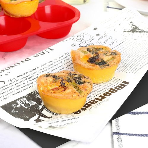 CAKETIME Silicone Muffin Pan - 12-Cup Nonstick Baking Tray Set | Food Grade Silicone, 3 Pack
