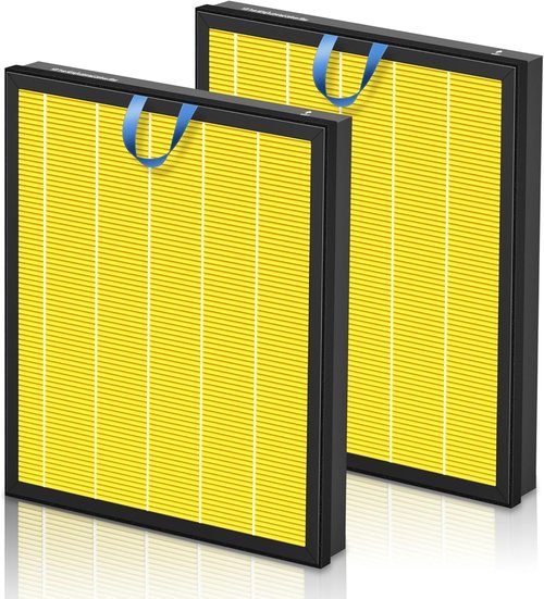 **LEVOIT Vital 200S Pet Care Replacement Filter - High Efficiency Activated Carbon, 2 Pack, Yellow**