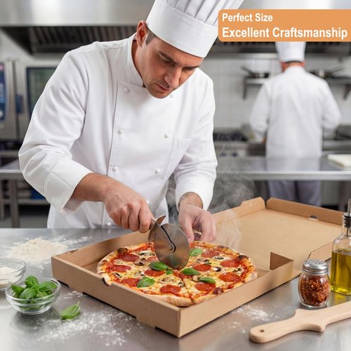 BOARDS+ Pizza Boxes 10 x 10 x 1.75 Inches (15 Pack) | Kraft Corrugated Cardboard Pizza Boxes | Keep Your Pizzas, Baked Goods Hot & Steamy