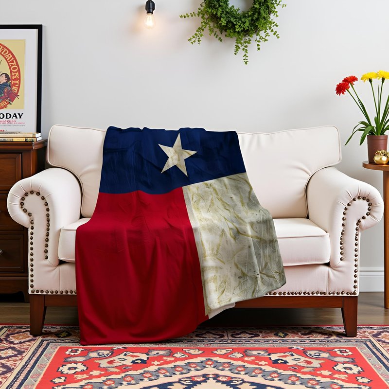 Levens Texas Flag Throw Blanket Gifts for Women Men Girls Boys, 60"x80" Retro Texas Flag Blanket Decor for Couch Bed Sofa, Birthday Soft Cozy Flannel Lightweight Blankets for Men