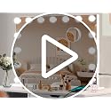 Moonee White 23 x 18 Inch Lighted Vanity Mirror with Dimmable Bulbs & 10X Magnifier