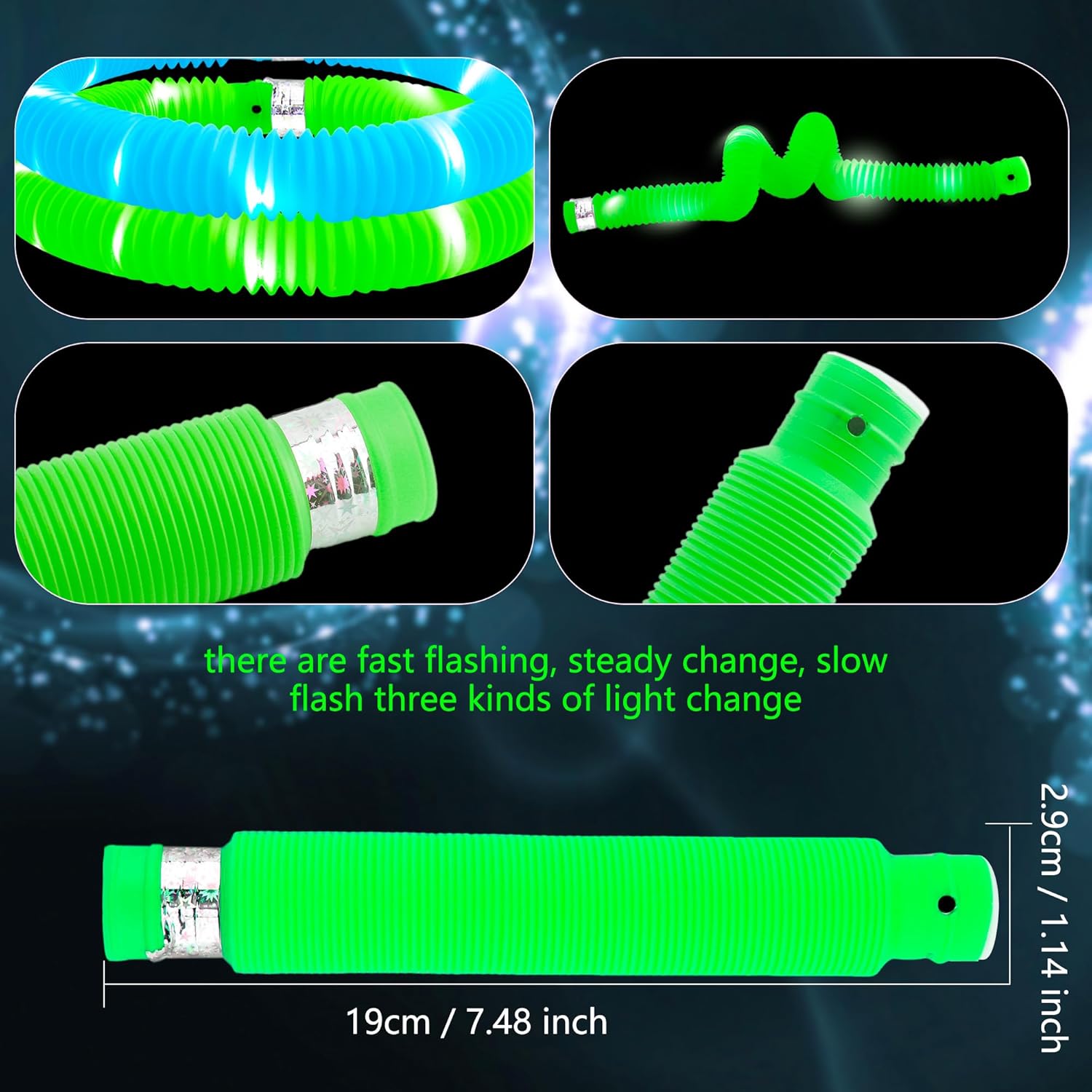 Skiennix LED Glow Sticks - 42 Pcs Light-Up Tubes for Kids' Birthday Parties & Concerts | Glow in The Dark