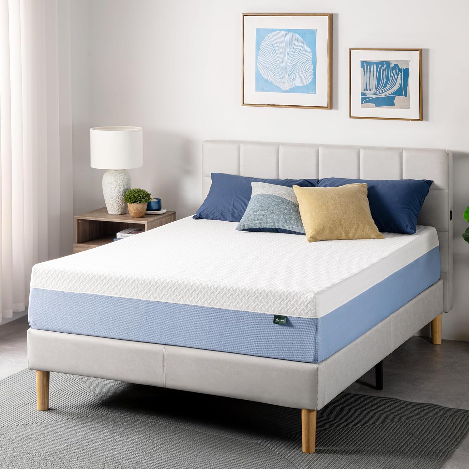 Zinus 12 Inch King Cooling Memory Foam Mattress - Fiberglass Free, Medium Feel, Breathable Design