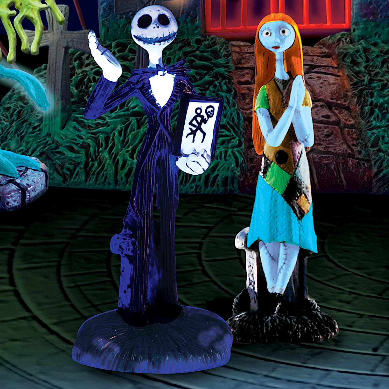 Regine Switzerland Nightmare Before Christmas Black Light Village Set - Enchanting Holiday Decor
