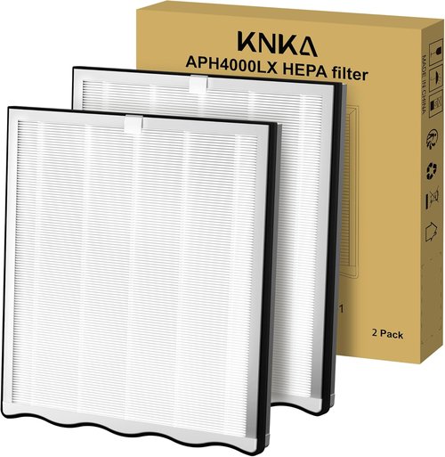 KNKA Air Purifier Replacement Filter - 2-Pack HEPA & Activated Carbon for APH4000 | Captures Allergens & Odors
