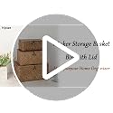 Handwoven Seagrass Storage Basket with Lid Medium Rectangular Shelf Bin