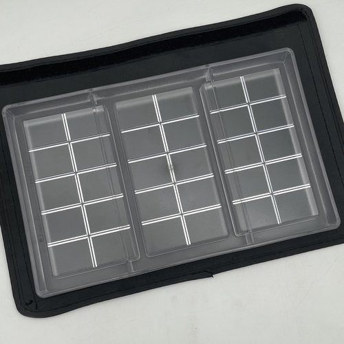 Goldbaking Polycarbonate Mold For Dubai Bars Large Chocolates Making 3-Cavities Deep Filled Break Apart Protein Bar Molds for Dubai Candy Bars Energy Bar Maker Mould