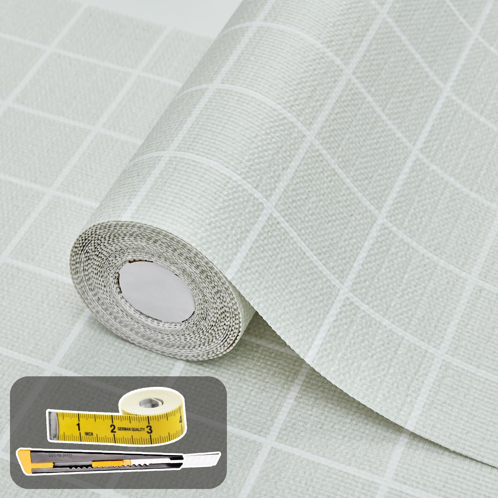 Drawer and Shelf Liner for Kitchen Cabinet: 12 in X 20 Ft Non Slip Waterproof Shelf Paper Non Adhesive Refrigerator Liners Light Gray Grid Easy Liners for Bathroom