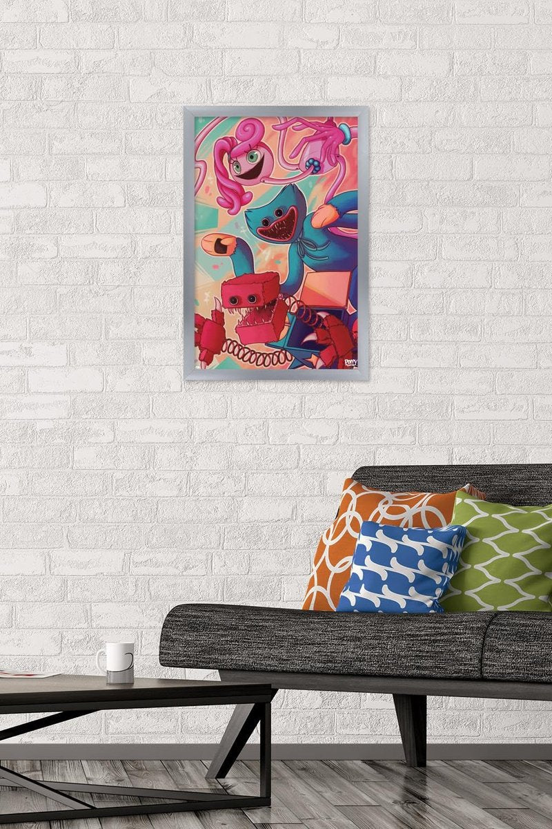 Poppy Playtime - Big Three Wall Poster, 22.4L" x 14.7W", Silver Framed Version