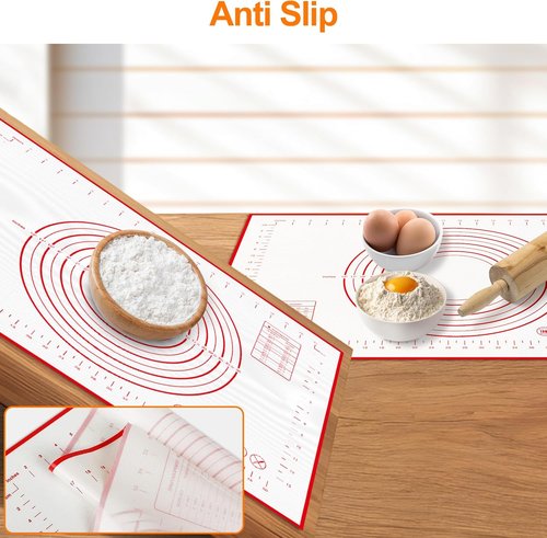 HOOMIL Silicone Baking Mat - Extra Large Non-Stick Pastry Mat with Measurements | 24"x16" for Dough & Cookies