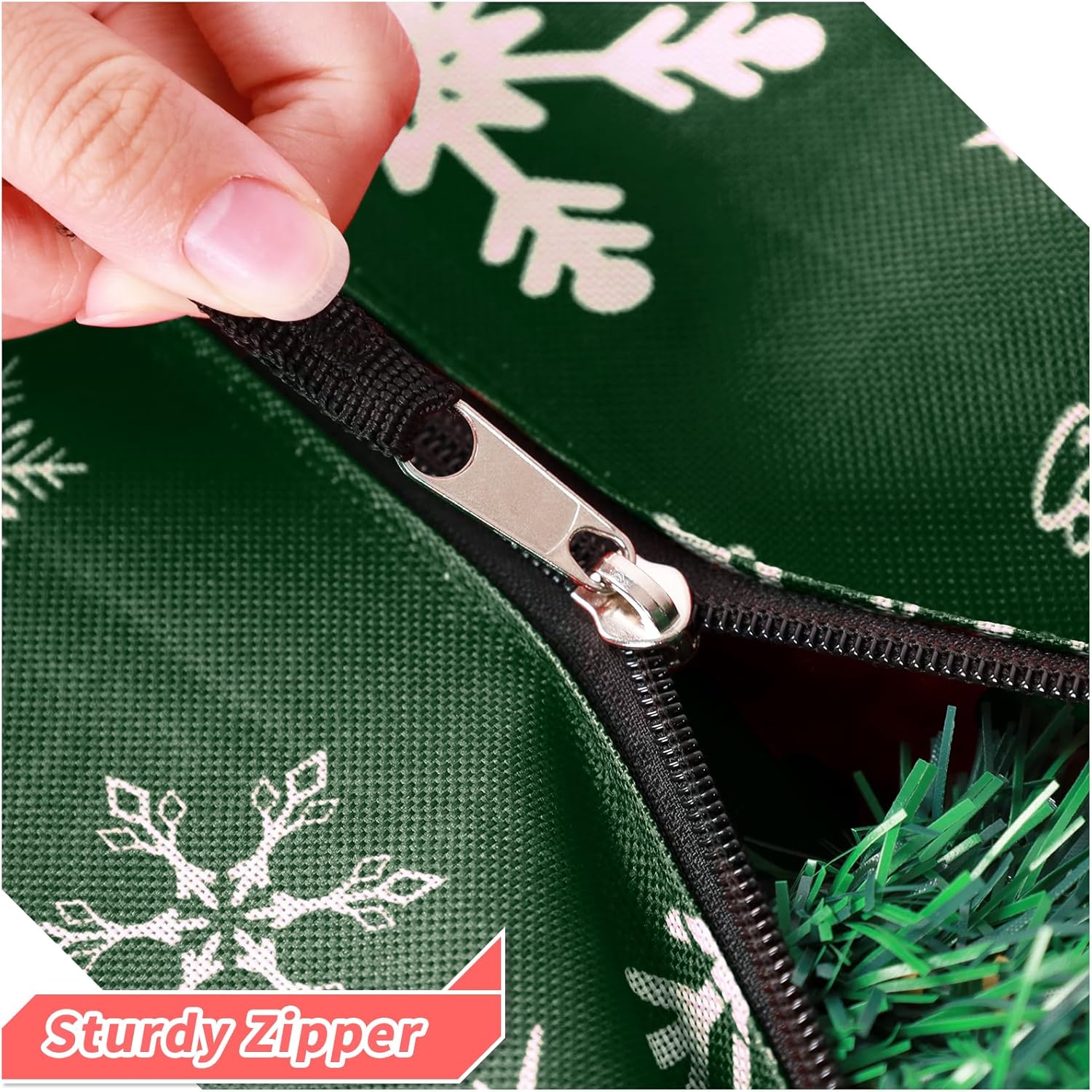 Richie Christmas Tree Storage Bag - Durable 600D Oxford, Fits Up to 7.5 ft Trees | 3pc Set, Green