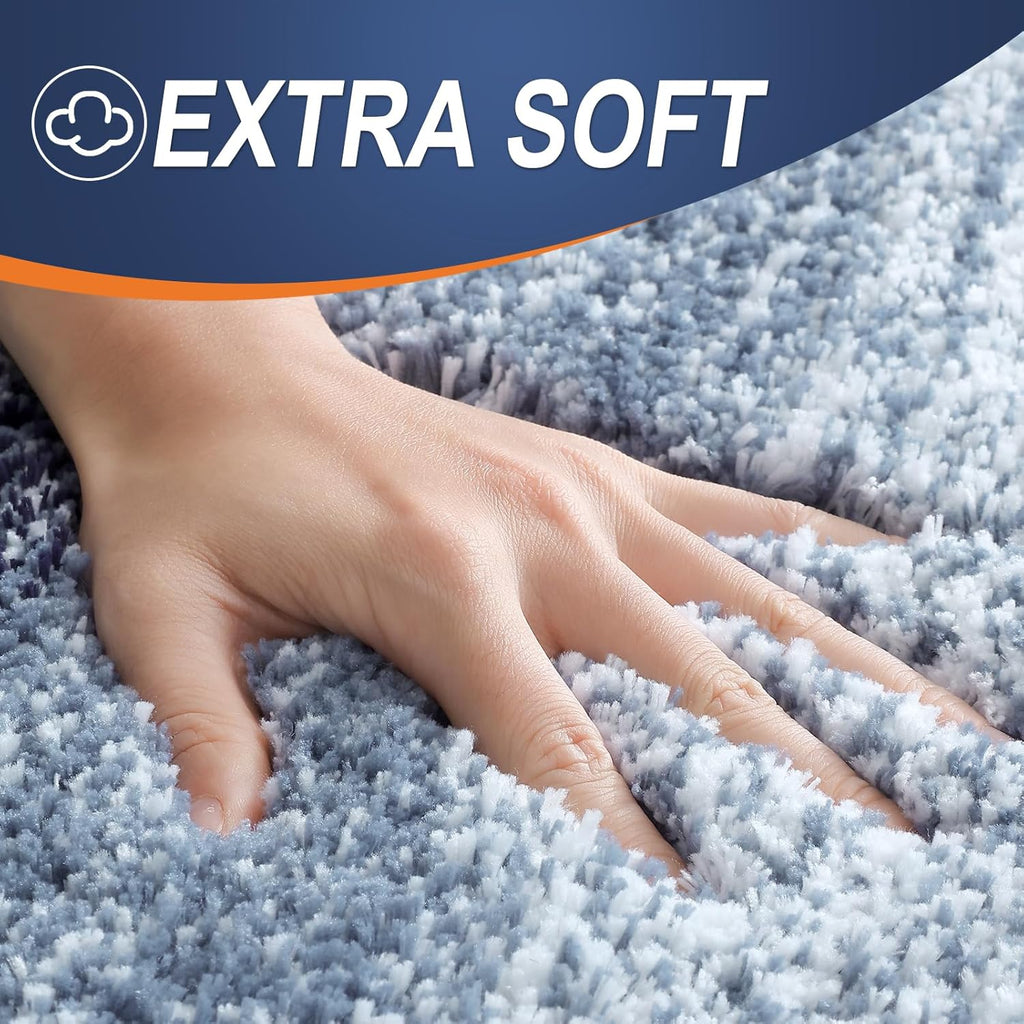 OLANLY Bathroom Rugs - Extra Soft Microfiber Mat | Quick Dry, Machine Washable, 30x20, Airy Blue