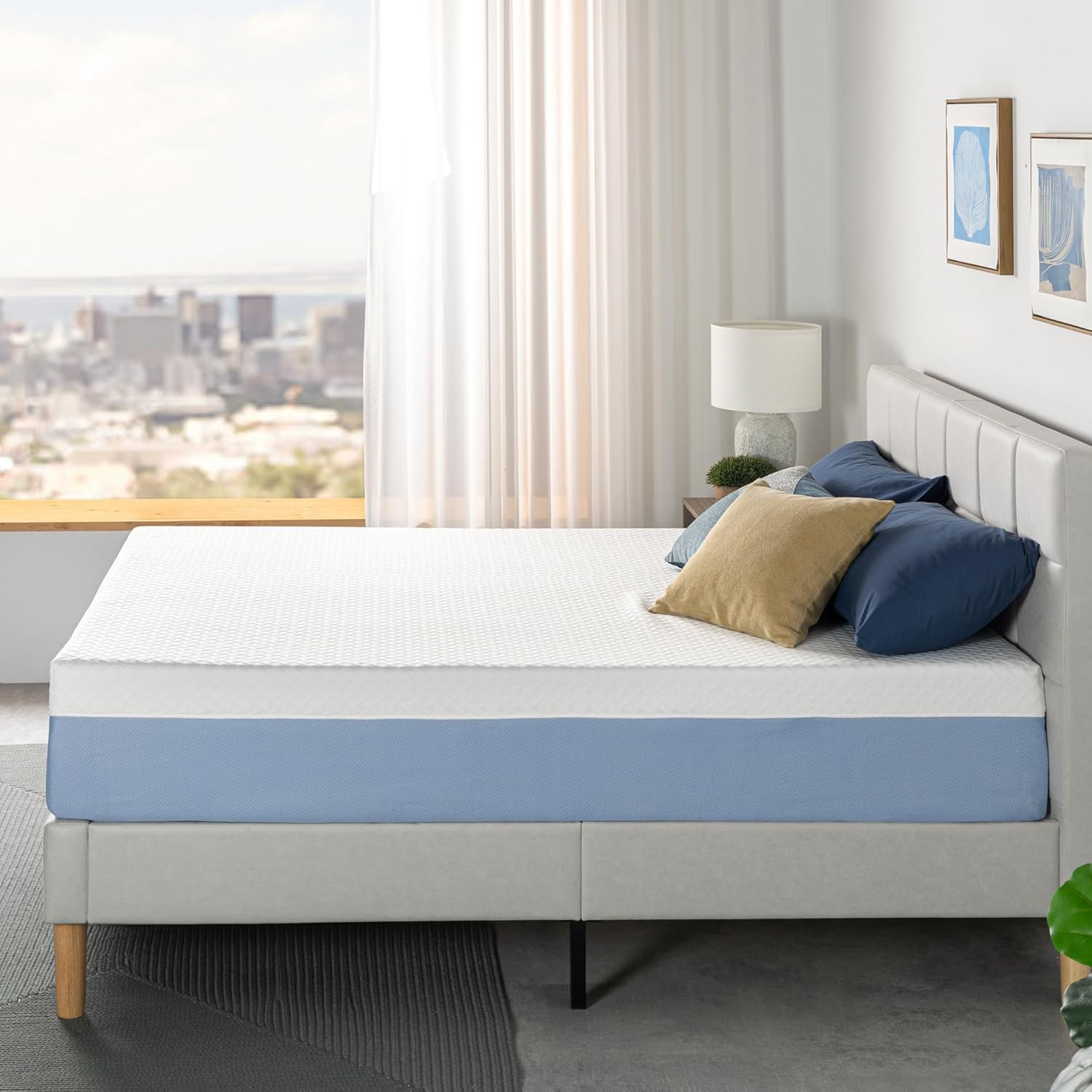 Zinus 12 Inch Queen Memory Foam Mattress - Cooling Comfort, Fiberglass Free, Medium Feel, Safe Materials