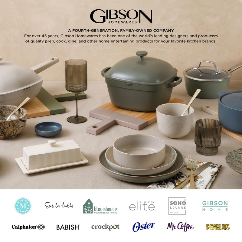 Gibson Elite Terranea Round Reactive Glaze Terra Cotta Dinnerware Set, Service for Four (12pcs), Grey