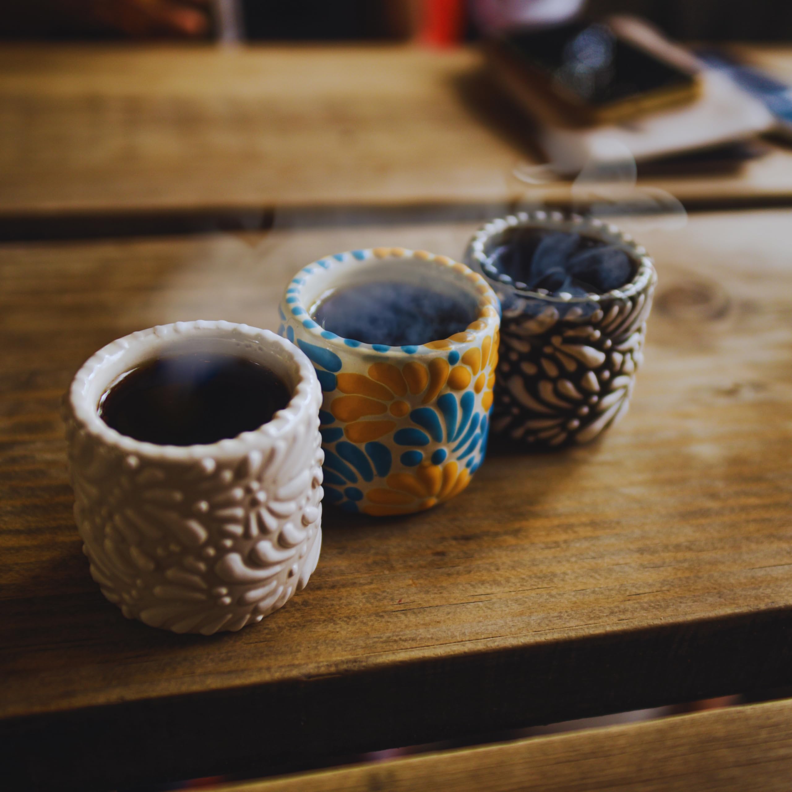artisan accents | Handmade Talavera Espresso Cups (4oz - Double Espresso/Italian Coffee Size) | Authentic Hand-Painted Mini Coffee Cups From Mexico