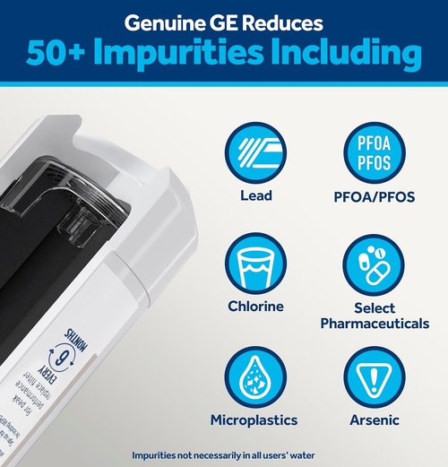 GE XWFE Water Filter - Genuine Replacement for Lead & Impurity Reduction | 1-Pack, Certified Quality
