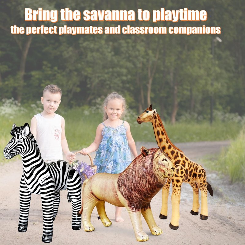 Jet Creations 3 pack Giraffe Zebra Lion safari Great for pool, party decoration, AN-GZL