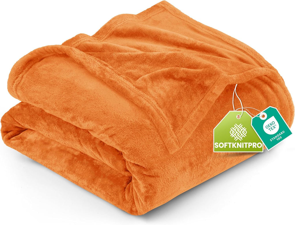 Utopia Bedding Fleece Blanket - Luxury Anti-Static Soft Microfiber | Twin Size Burnt Orange (60x80 Inch)